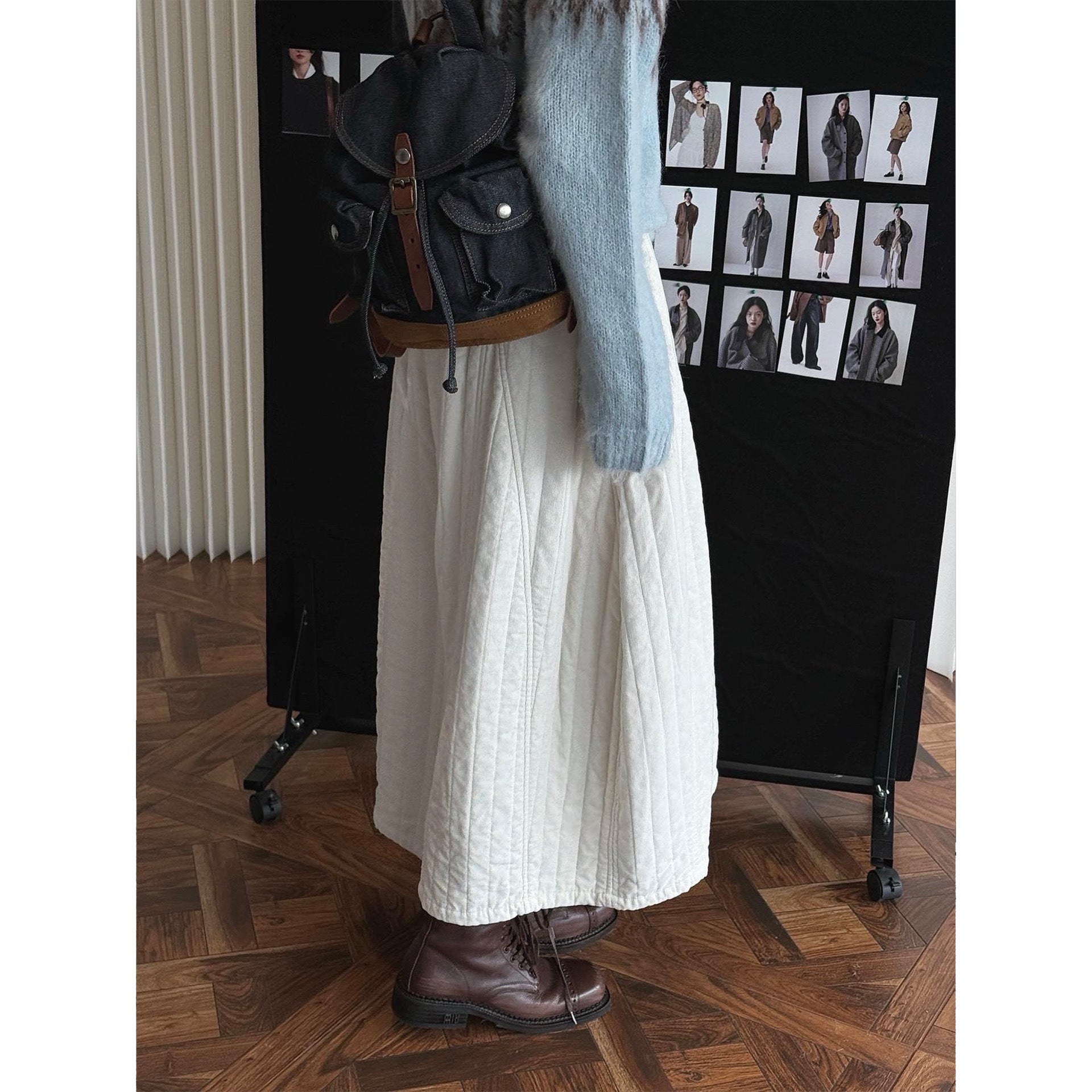 Women Oversized Cable Knit Sweater with Round Neckline and Textured Knit Optics Chichicherry