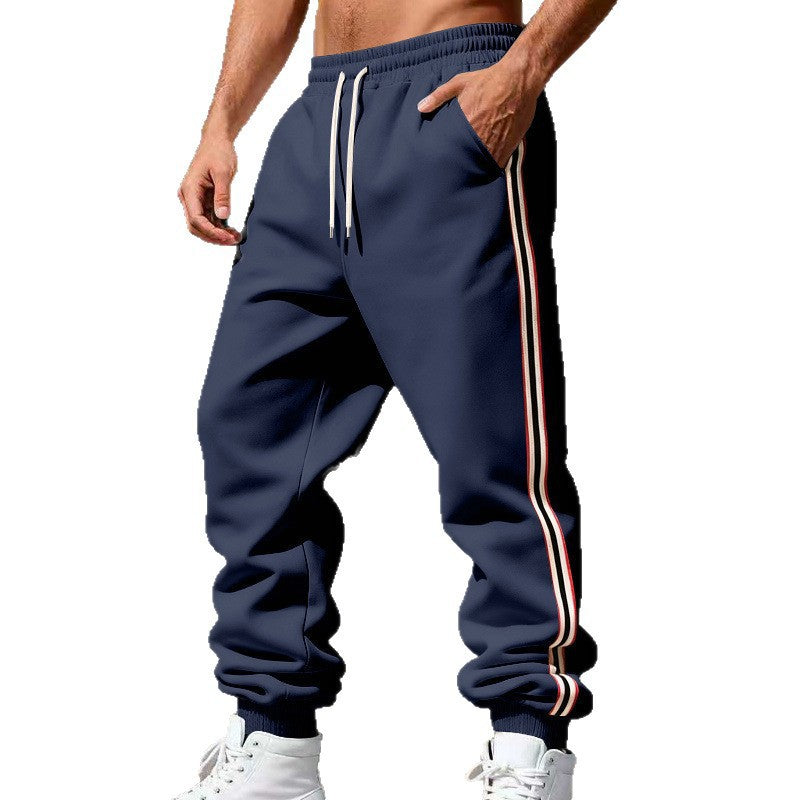 Men's Casual Jogging Pants with Side Contrast Stripes, Elastic Waistband and Cuffs Chichicherry