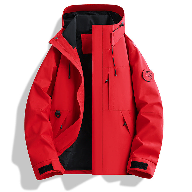 Men's Water and Windproof Softshell Outdoor Jacket with Adjustable Hood Chichicherry