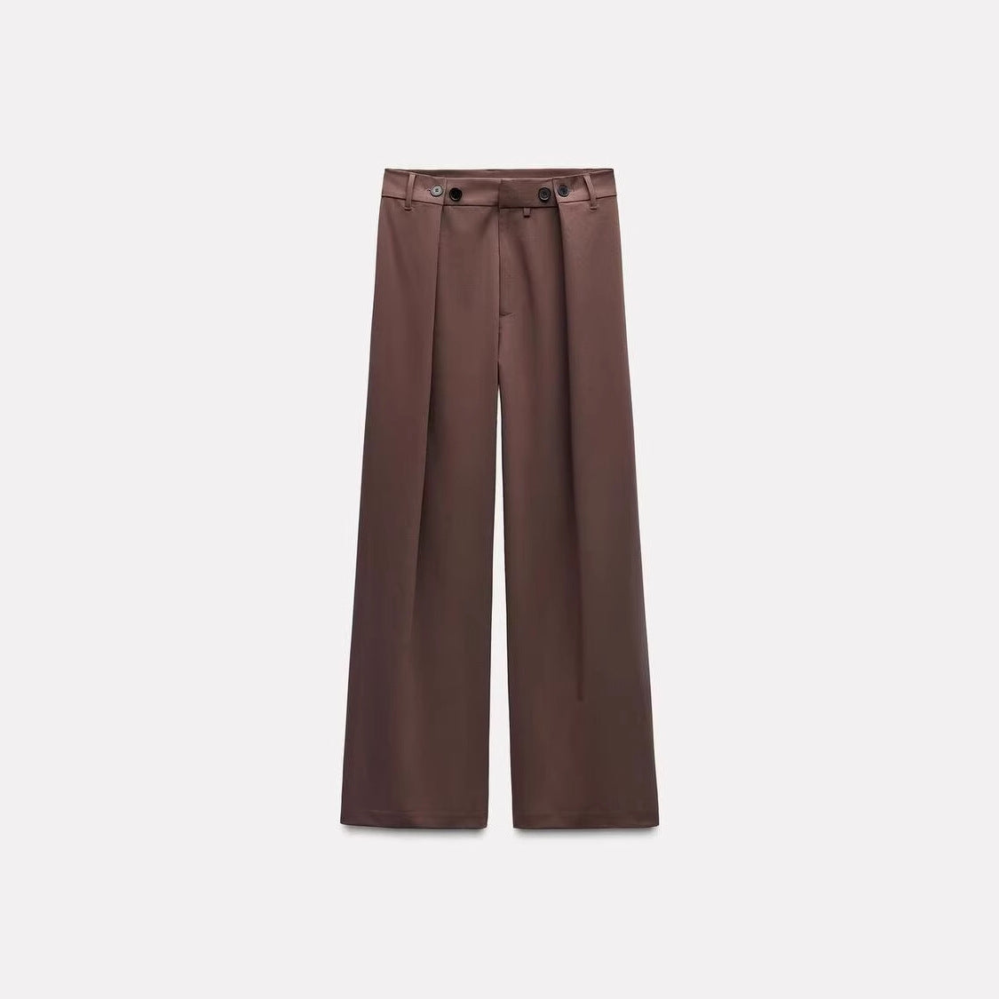 Women's High-Waisted Palazzo Pants with Front Tucks and Wide Leg Chichicherry