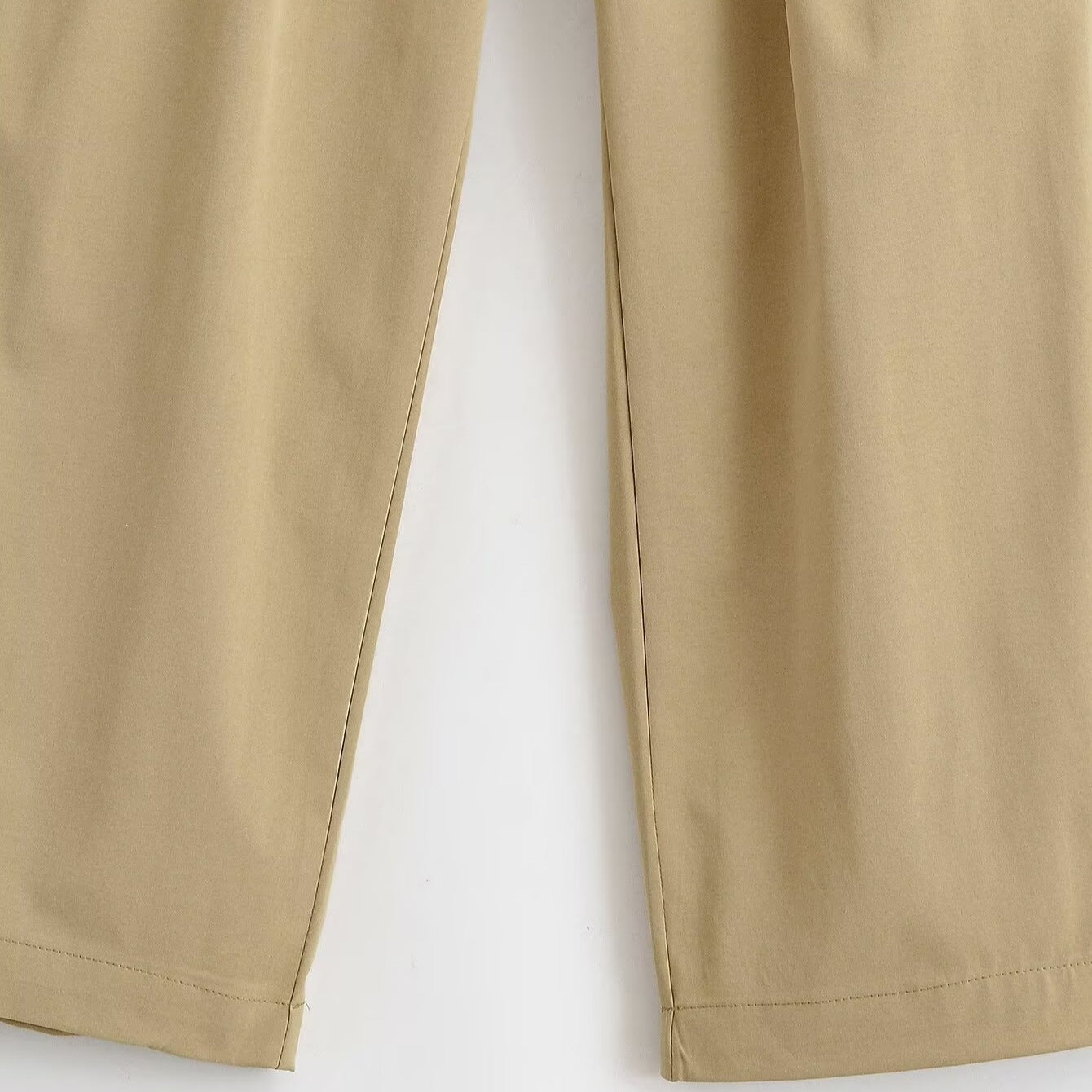 Women's Wide High Waist Pants with Pleats, Crease and Side Pockets Chichicherry