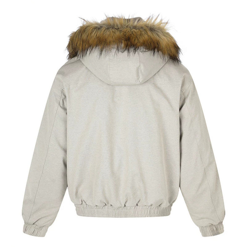 Women's padded winter jacket with removable faux fur hood, high inner collar, and elastic hem Chichicherry