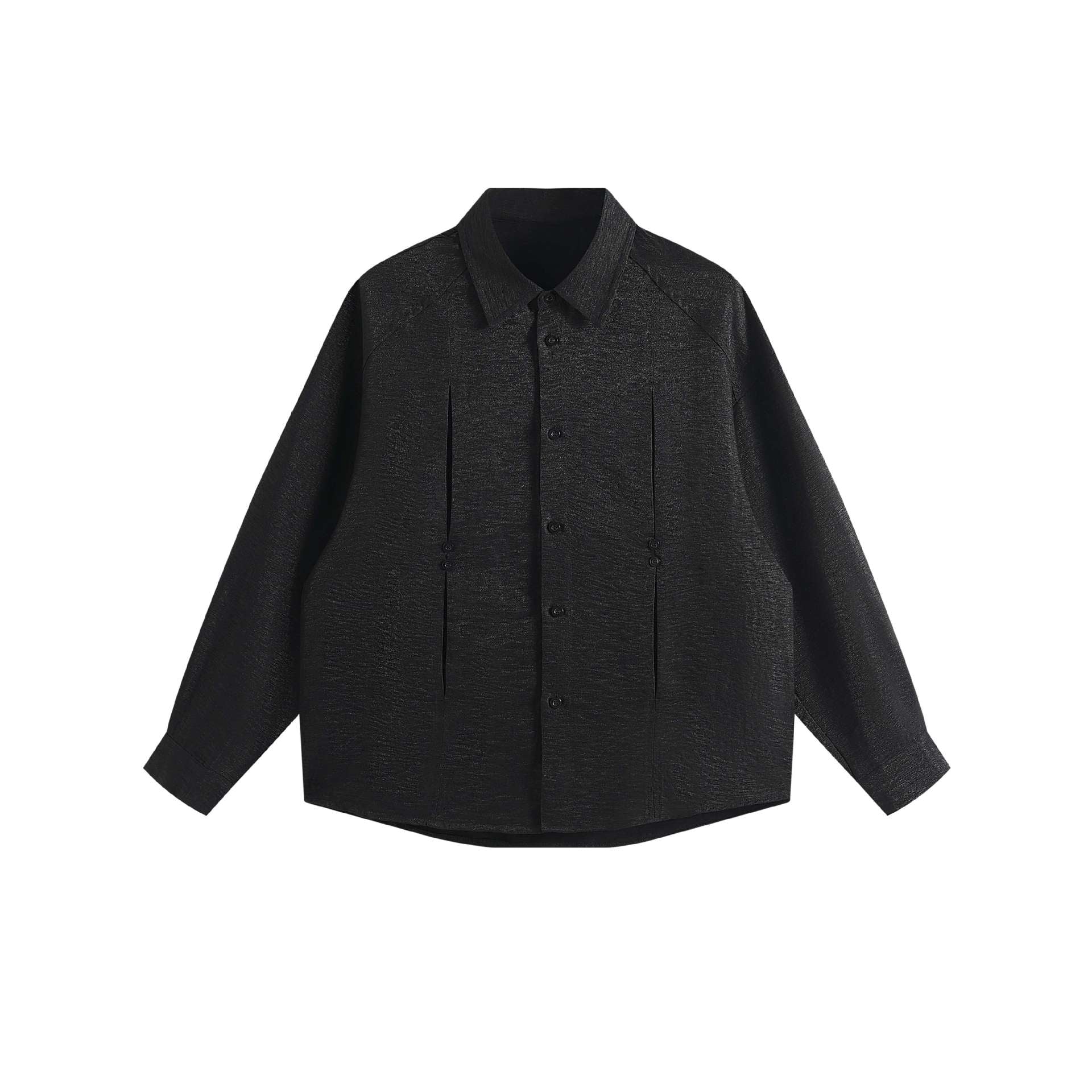 Women’s oversized shirt blouse made of textured cotton blend with tuck pleats Chichicherry