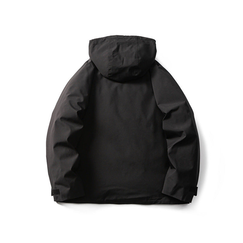 Men's Functional Outdoor Softshell Jacket with Hood and Multiple Pockets Chichicherry