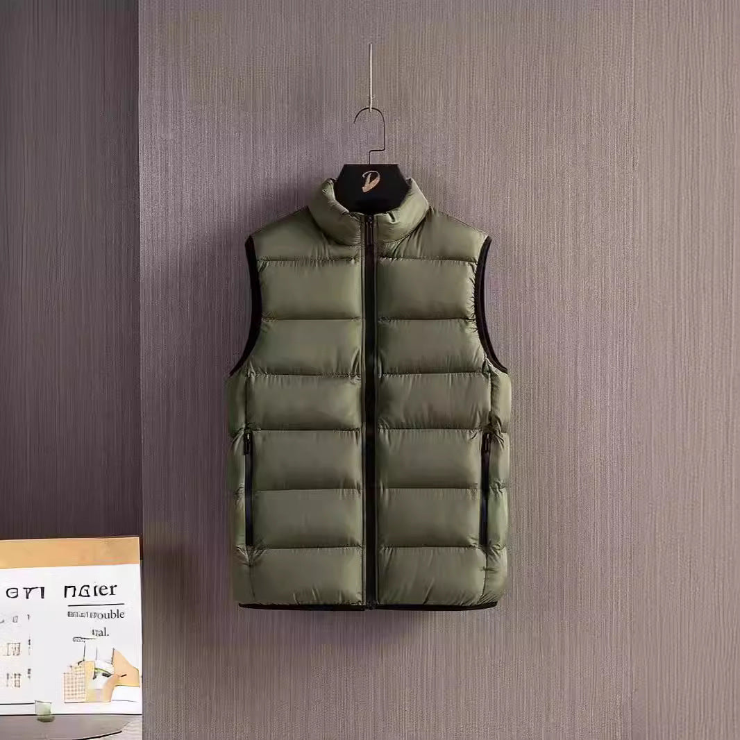 Men's Slim-Fit ultra-light quilted thermal vest with high collar and water-repellent zippers Chichicherry