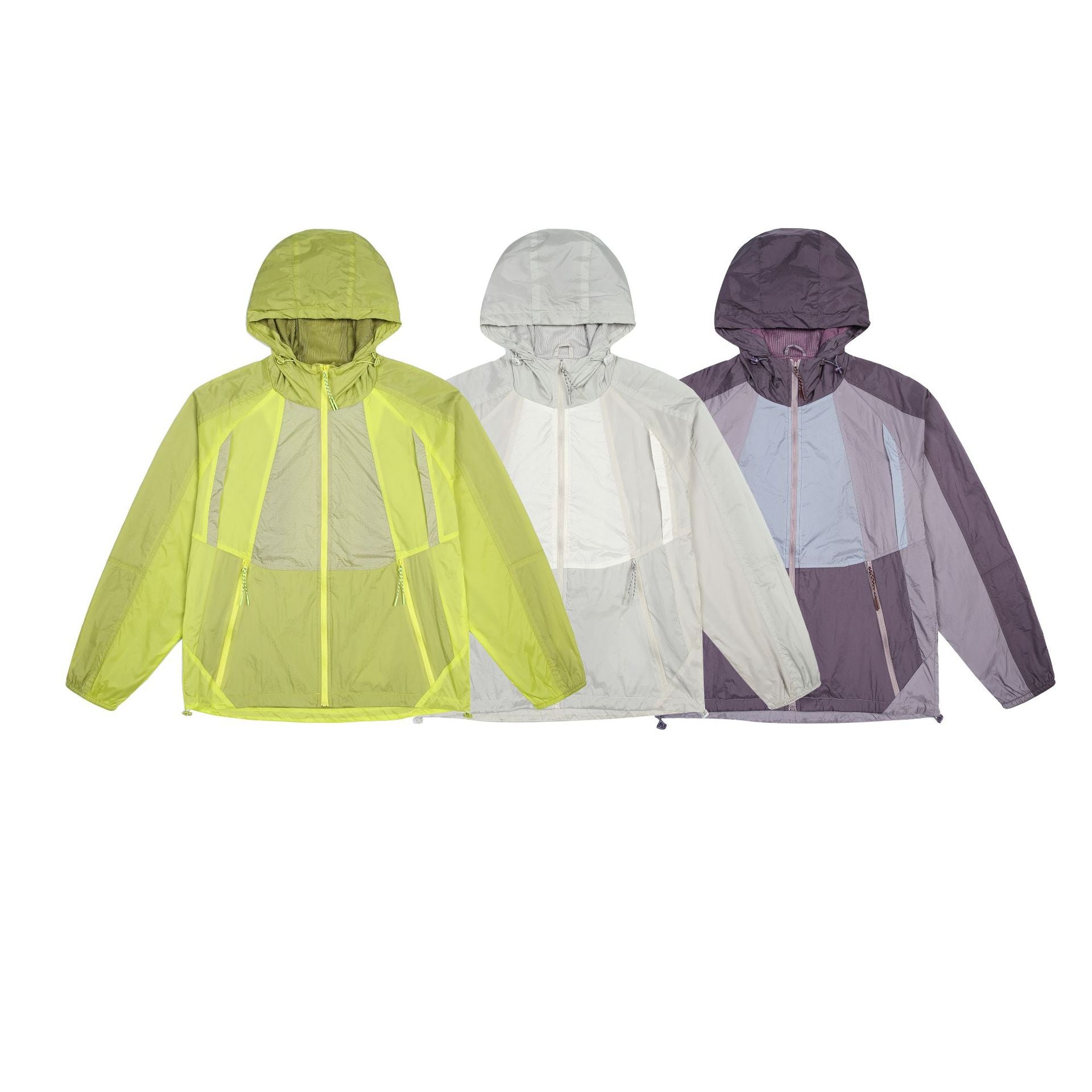 Unisex Lightweight Hooded Windbreaker with Mesh Lining and Drawstring Chichicherry