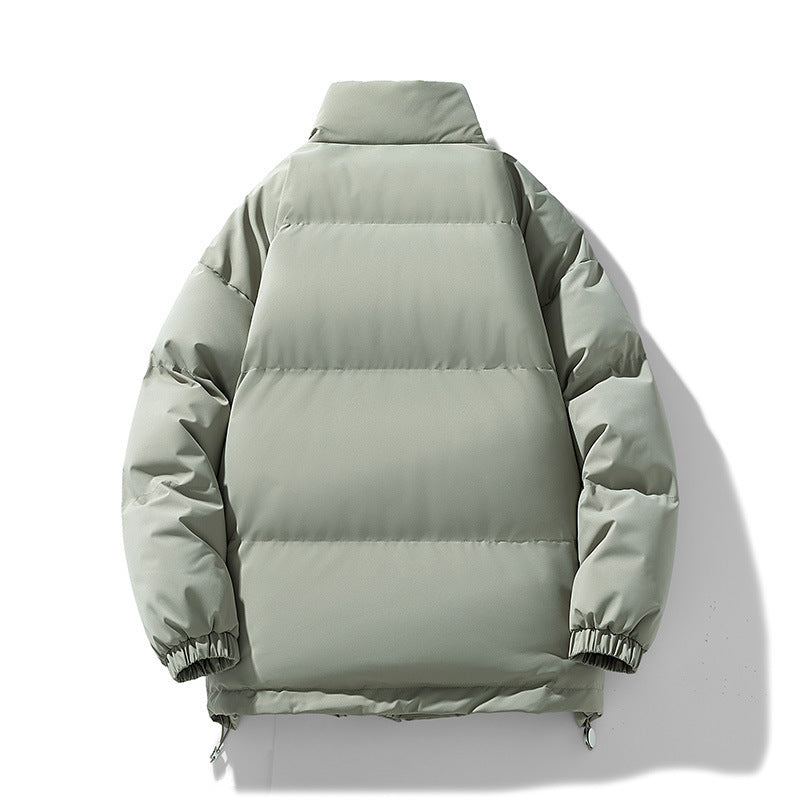 Women's Lightweight Down-Look Puffer Jacket with High Collar, Drawstring Hem, and Elastic Cuffs Chichicherry