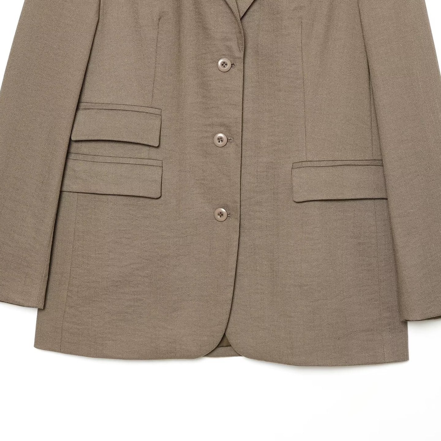 Women's Single-Breasted Business Blazer with Patch Pockets and Lapel Collar Chichicherry