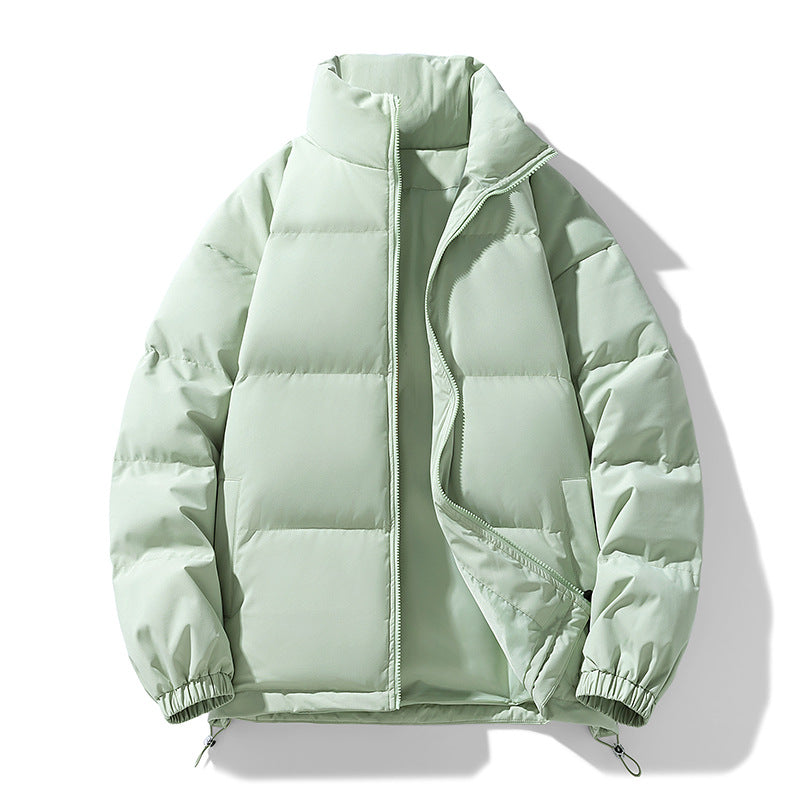 Men's Padded Puffer Jacket with High Stand Collar, Windproof Outer Layer and Adjustable Drawstring Hem Chichicherry