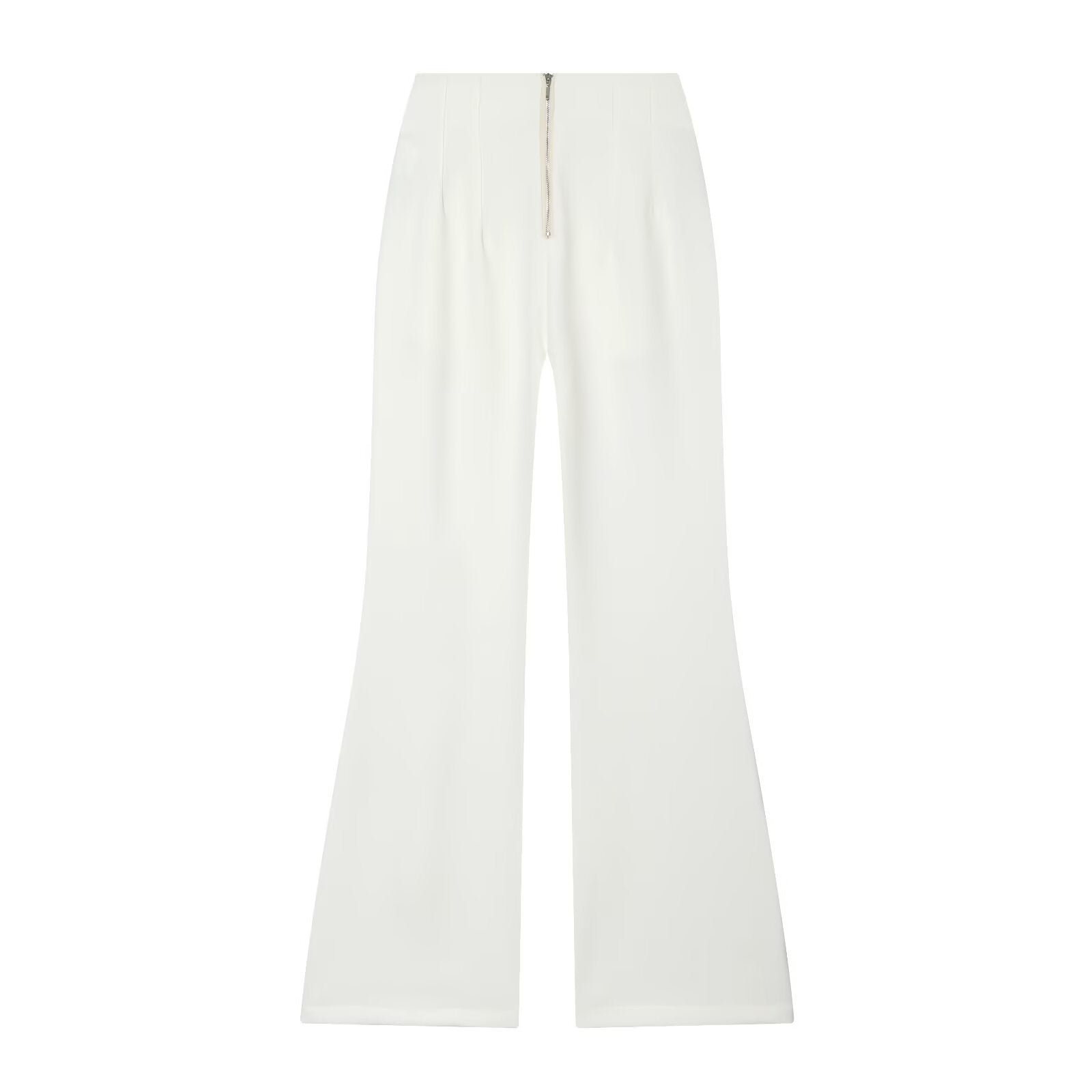 Women's High-Waisted Flare Pants with Wide Leg and Concealed Zipper Pockets Chichicherry
