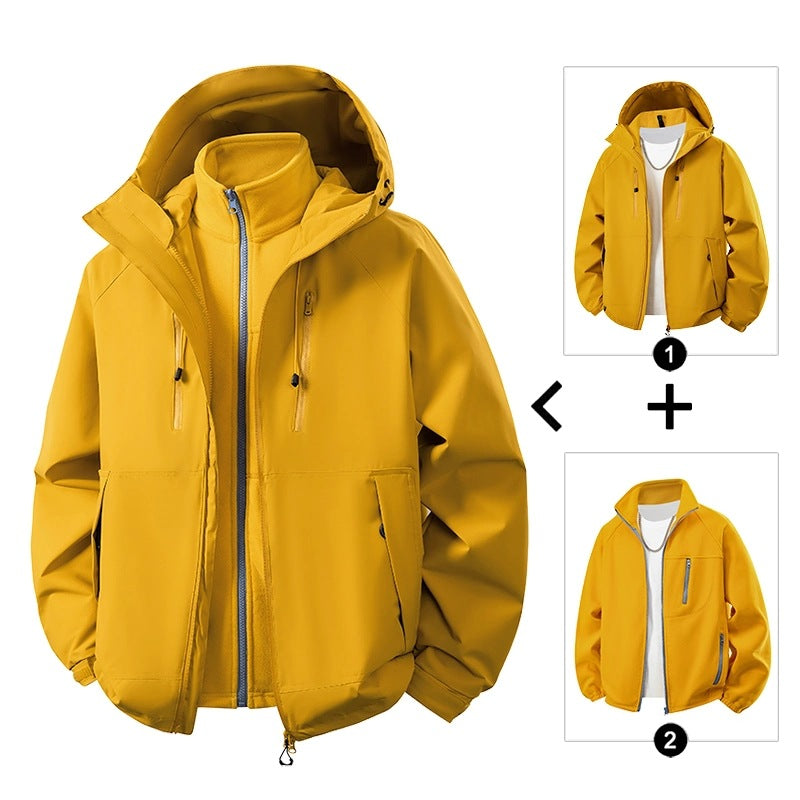 Men's softshell hybrid jacket with removable fleece lining windproof water-repellent Chichicherry