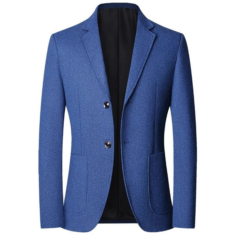 Men's Unstructured Casual Blazer made of Wool Blend with Patch Pockets Chichicherry