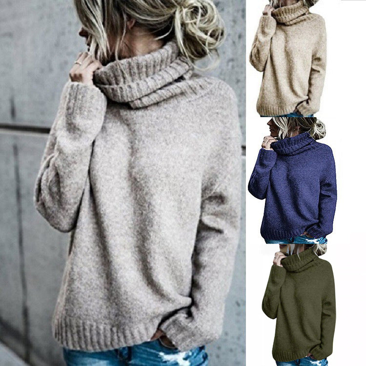 Women Oversized Cozy Turtleneck Sweater made of Fine Knit Chichicherry