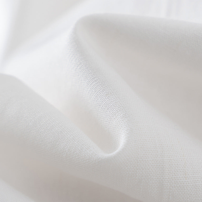Ladies culotte-like linen trousers with drawstring, pleats and straight leg Chichicherry