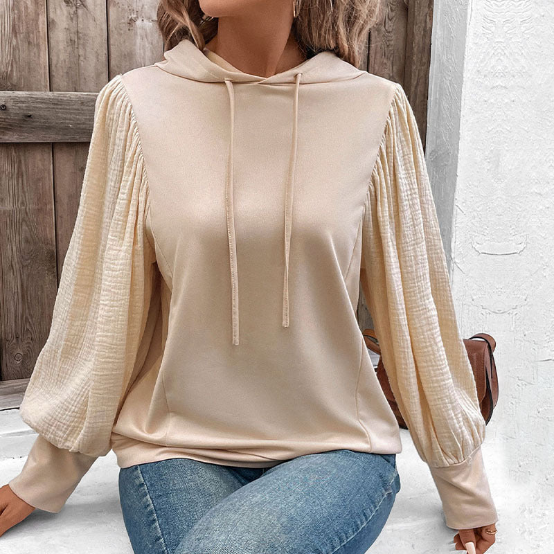 Women's hoodie with balloon sleeves and muslin insert Chichicherry
