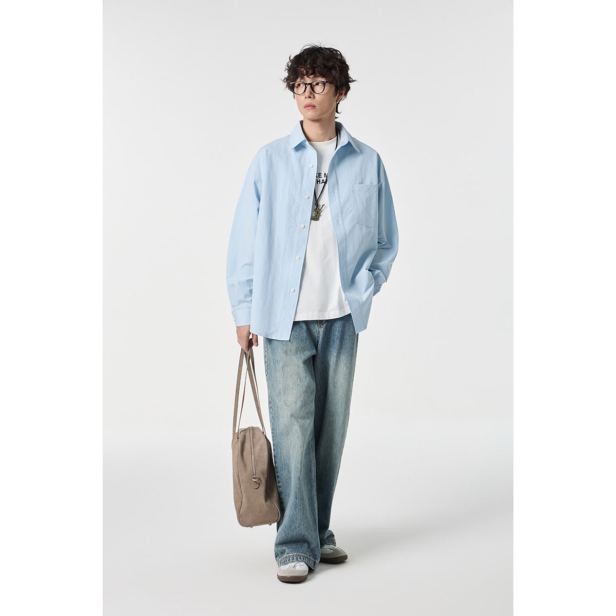 Unisex Checkered Overshirt in Patchwork Look with Chest Pocket Chichicherry