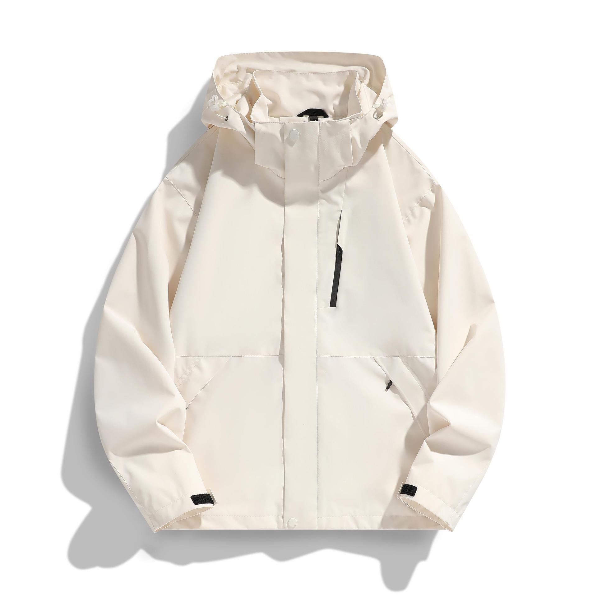 Women's Water-Repellent Hooded Transitional Jacket with Adjustable Hood, Concealed Front Placket and Multifunctional Pockets Chichicherry