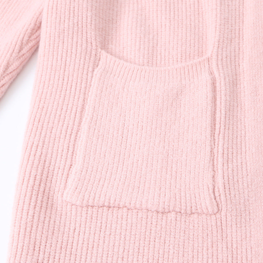 Women Long Oversized Knit Cardigan with Patch Pockets Chichicherry