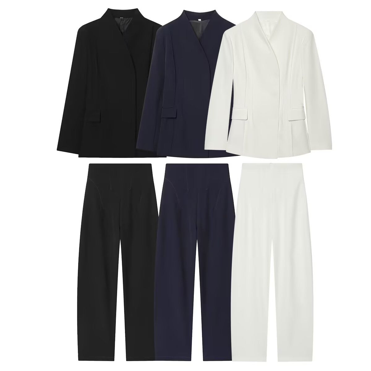 Women High-Waisted Wide Culotte Pants with Front Zipper and Flattering Waist Fit Chichicherry