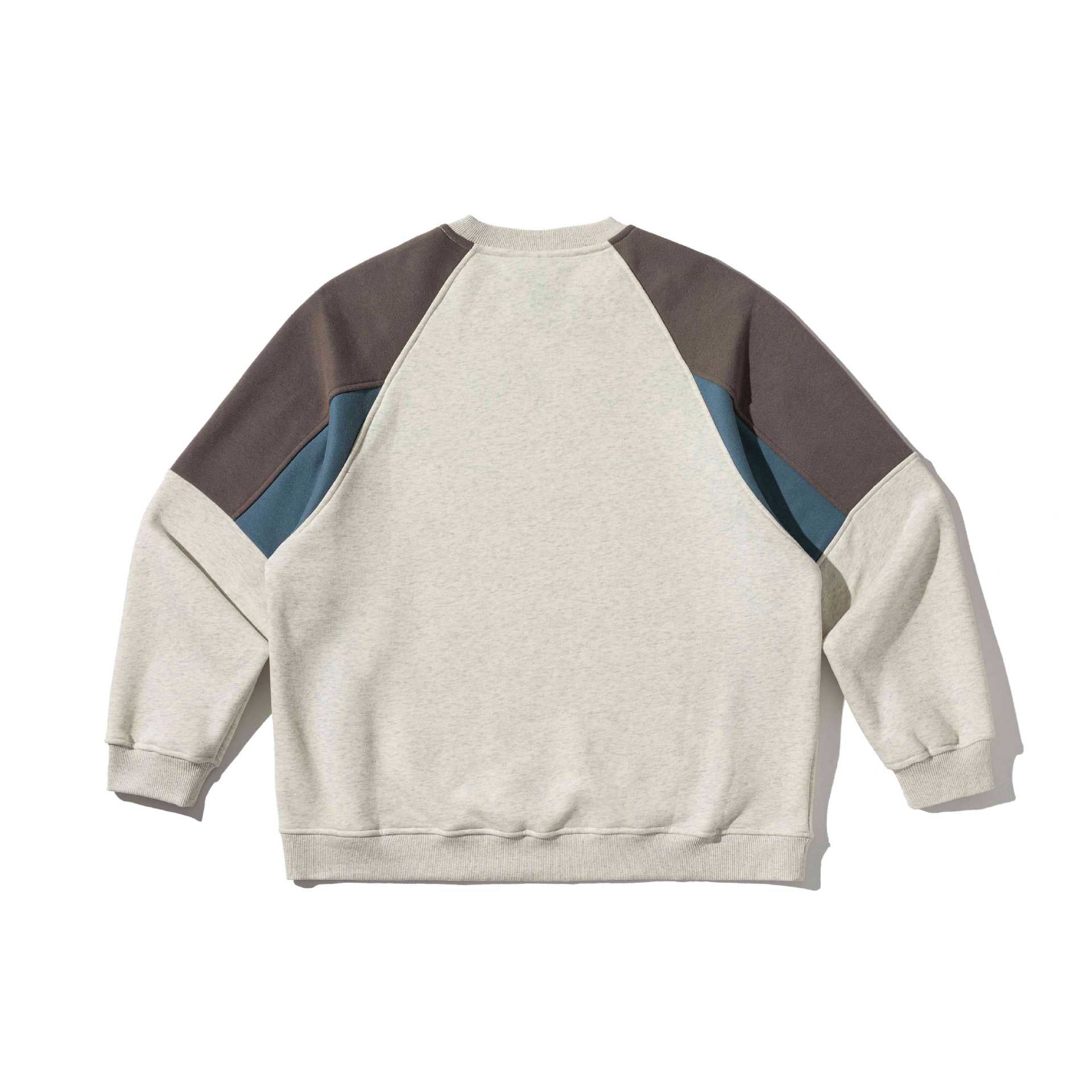 Unisex Colorblock Sweatshirt with raglan sleeves and textured decorative seam Chichicherry