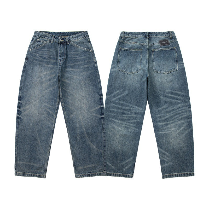 Men's Relaxed-Carrot-Jeans with high waistband and subtle used wash Chichicherry