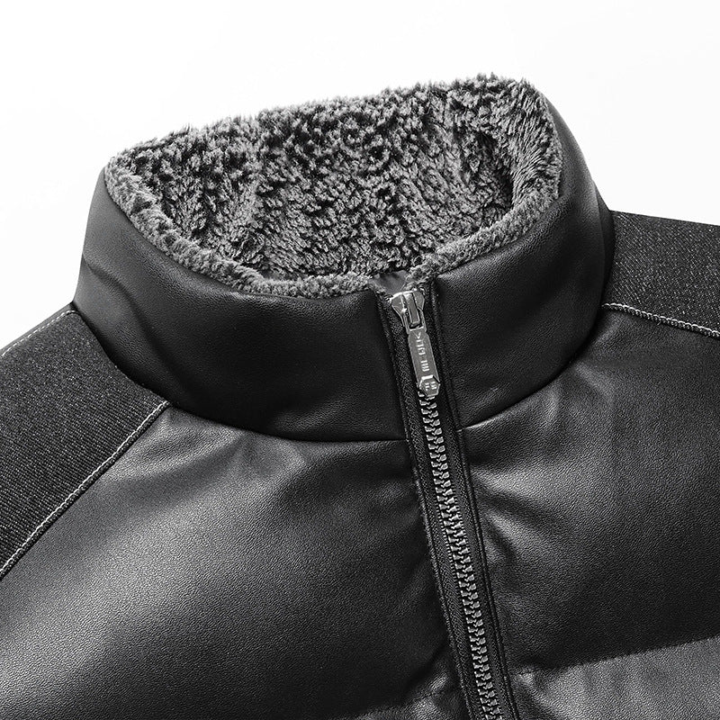 Men's padded quilted vest with cargo pockets and high collar Chichicherry