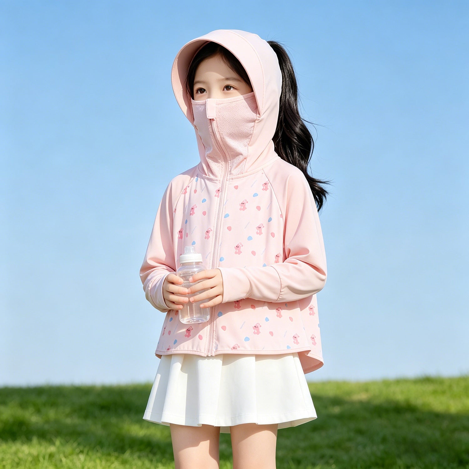 Girls multifunctional sun jacket with hood Chichicherry