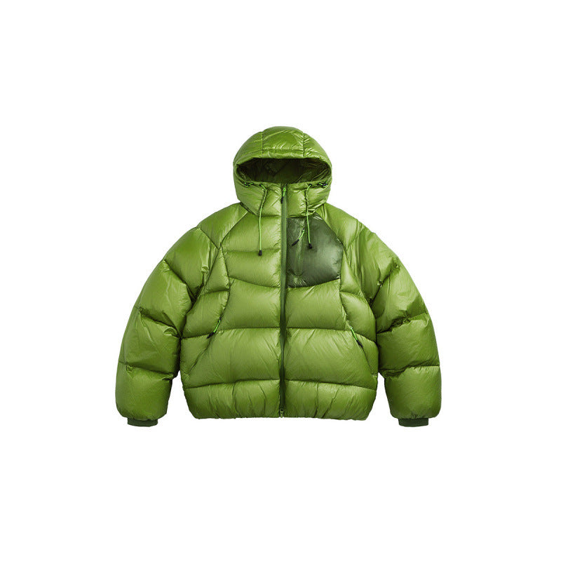 Unisex Quilted Down Jacket with Hood and Lightweight Thermal Insulation Chichicherry
