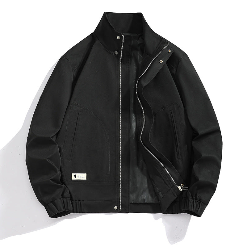 Men's lightweight canvas bomber jacket in pilot cut with stand-up collar and elastic cuffs Chichicherry