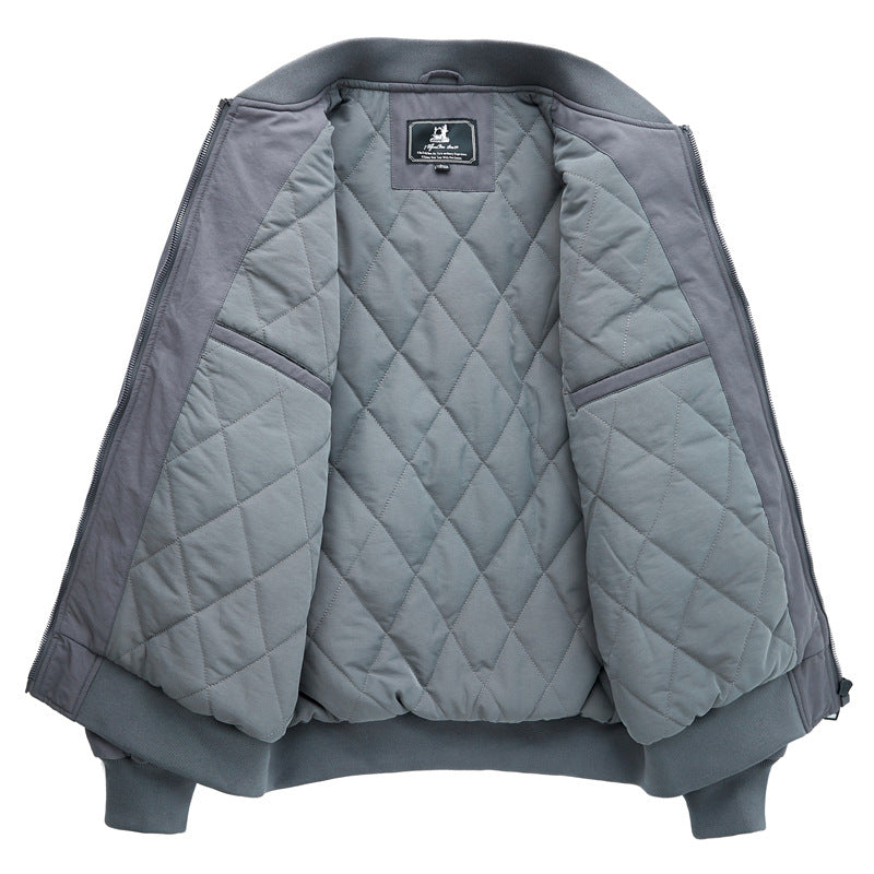 Men's Lightweight Pilot Bomber Jacket in Utility Style with Arm Pocket and Patch Detail Chichicherry