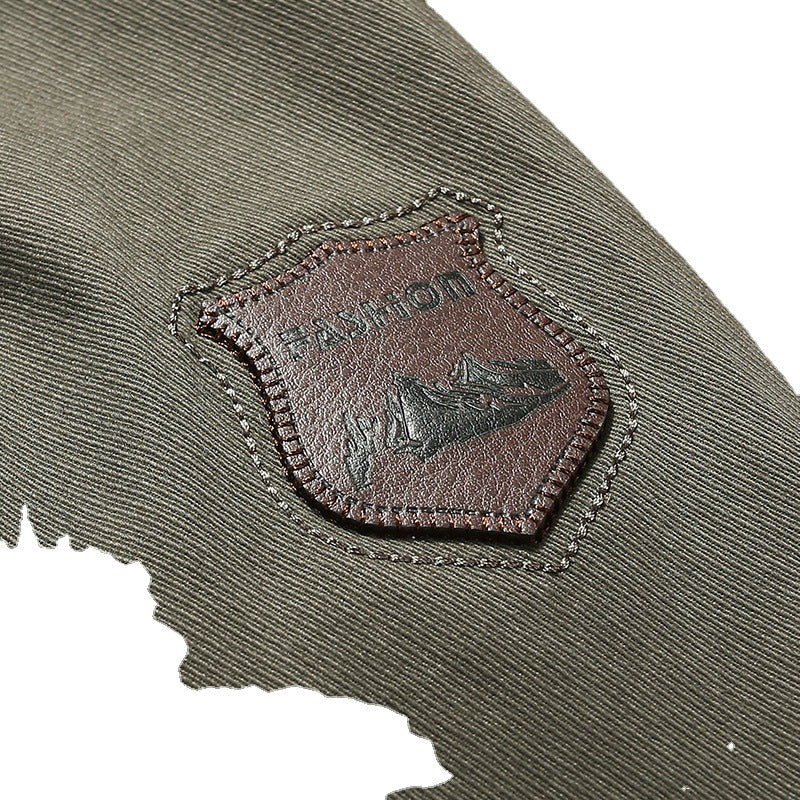 Men's robust canvas field jacket with chest pocket, stitch detail, and shirt collar Chichicherry