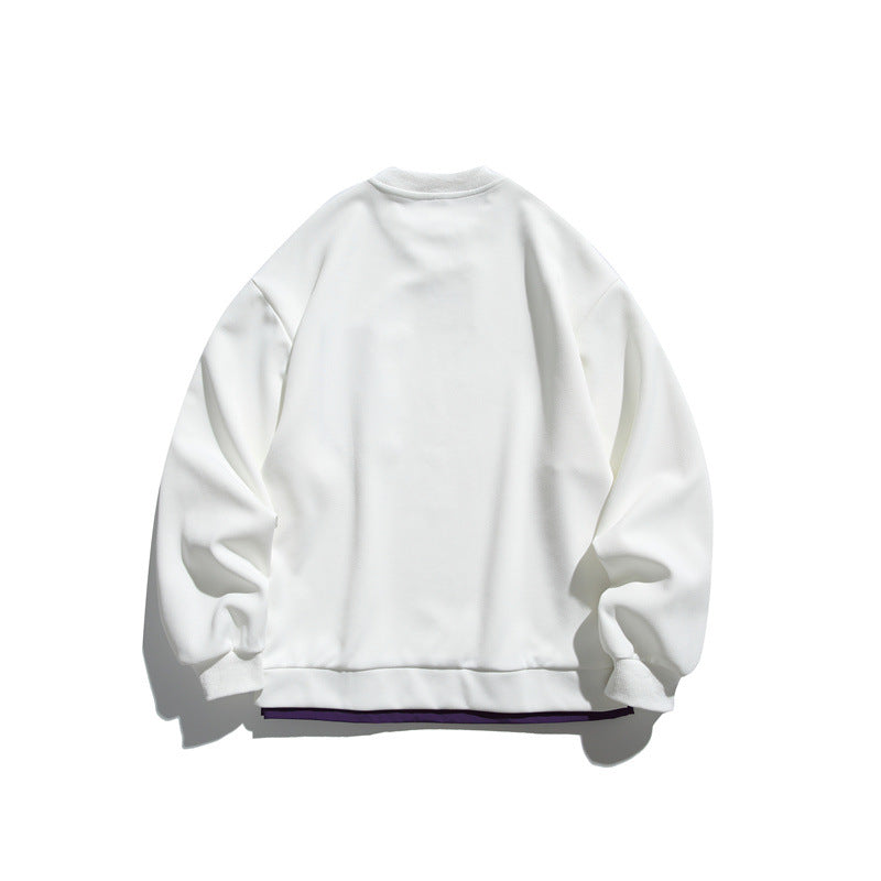 Unisex Oversize sweatshirt with contrasting zip chest pocket and double-layered hem Chichicherry
