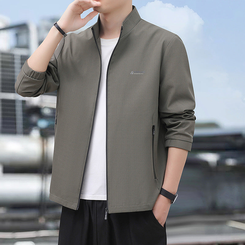 Men's Lightweight Everyday Softshell Jacket with Stand-Up Collar, Wind-Resistant Membrane and Zipper Pockets Chichicherry