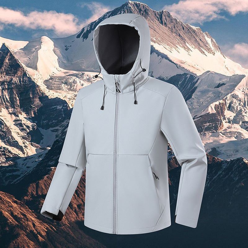 Men's Breathable Softshell Fleece Jacket with Multi-Layer Membrane, Ergonomic Cut and Adjustable Hood Chichicherry