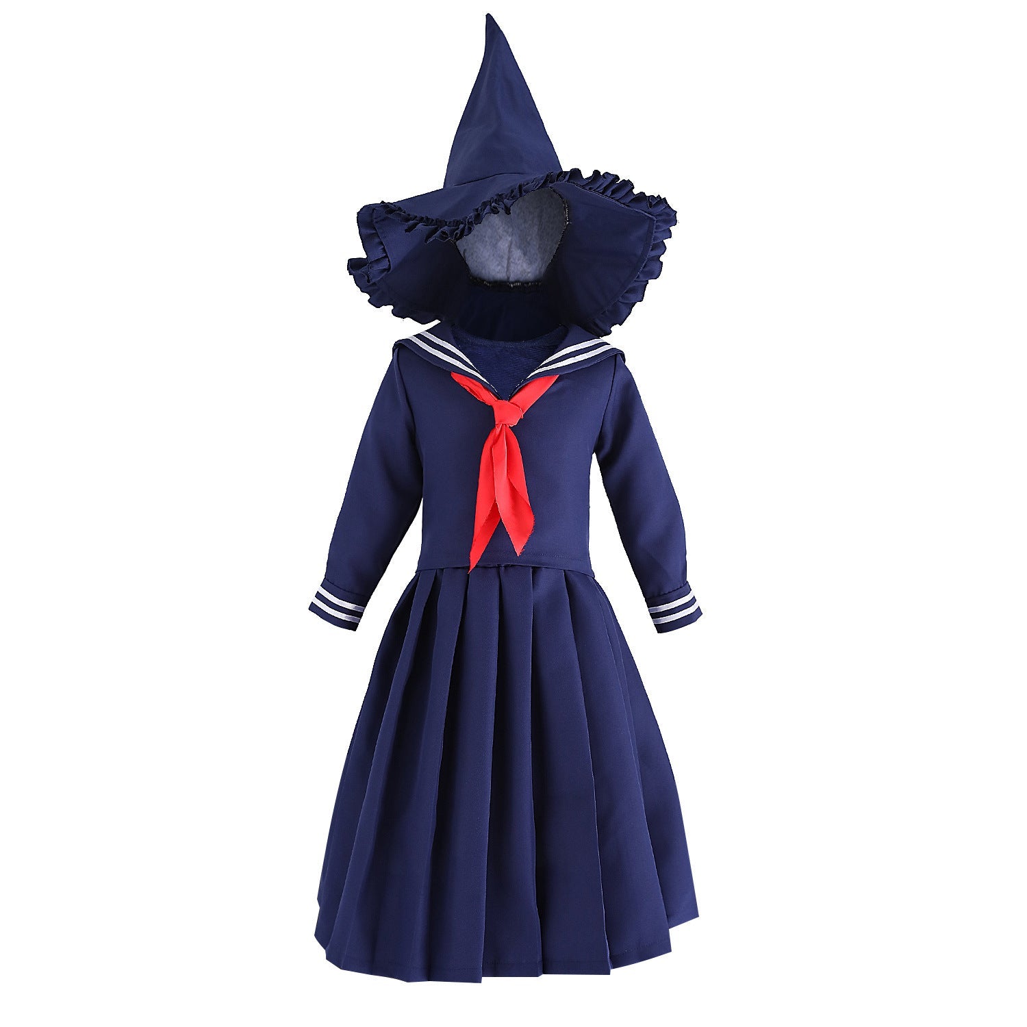 Girl sailor dress with large collar and red neckerchief Chichicherry