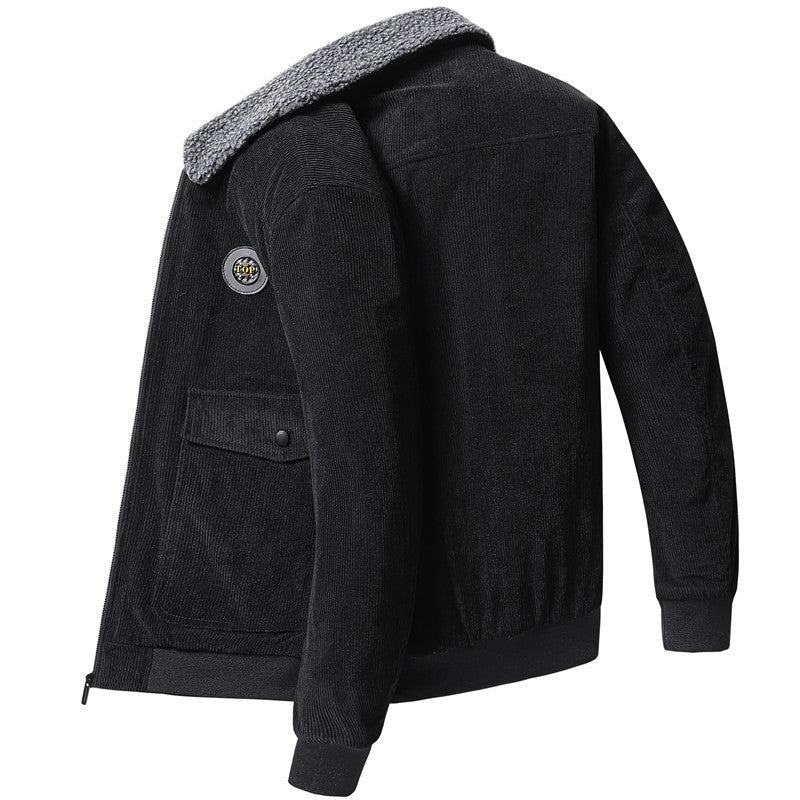 Men's cord jacket with sherpa collar, padded lining and zipper Chichicherry
