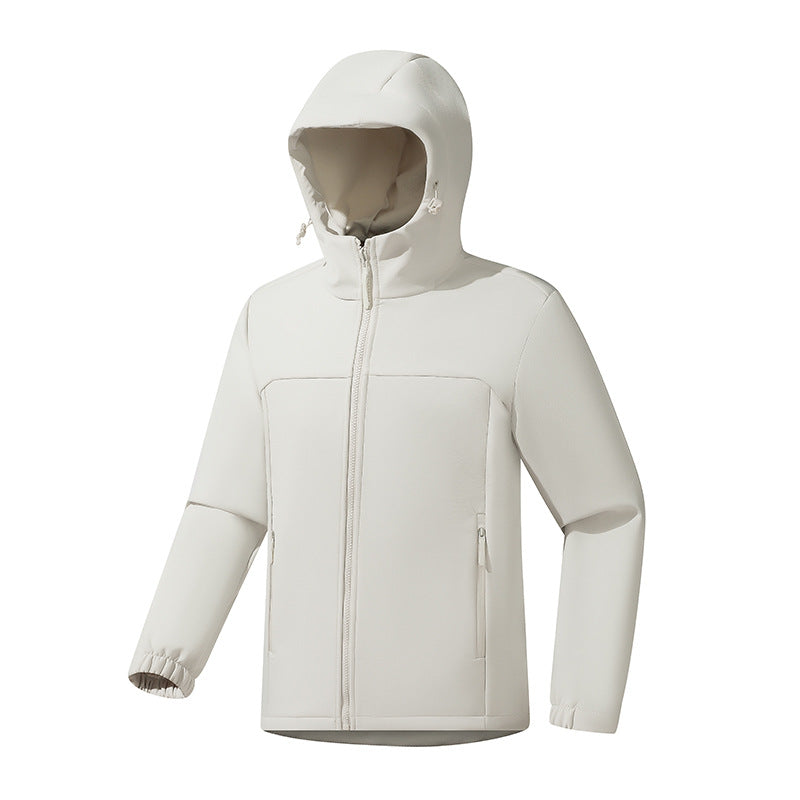 Men's Lightweight Softshell Jacket with Hood, wind and water-resistant surface and zippered pockets Chichicherry