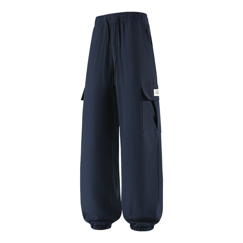 Men's Loose Cargo Jogging Pants with Drawstring, Elastic Waistband & Cuffs Chichicherry