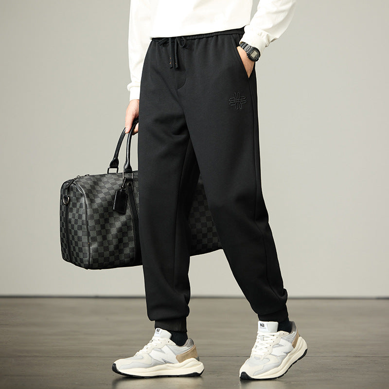Men's jogger pants made of soft fleece with elastic waistband, drawstring, and cuffs Chichicherry