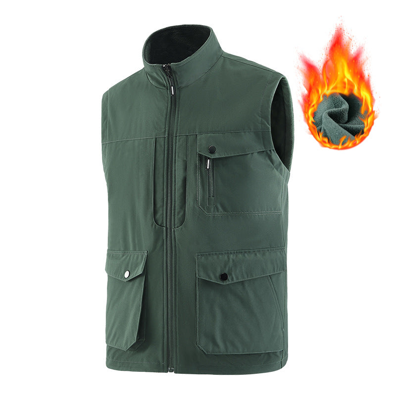 Men's functional vest in urban utility style with organizer pockets and stand-up collar Chichicherry