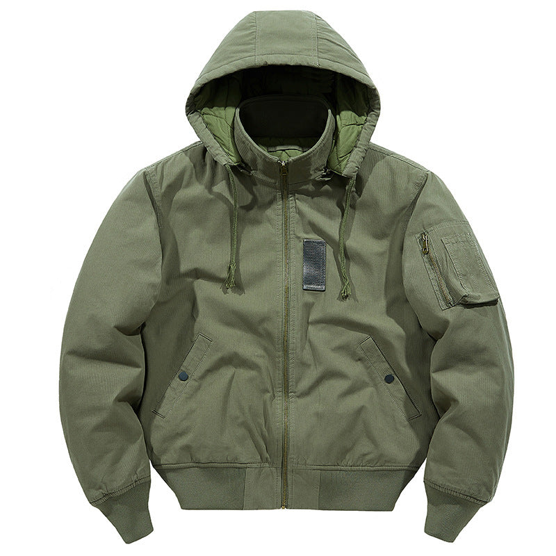 Men's multifunctional field jacket in bomber style with hood and sleeve pocket Chichicherry