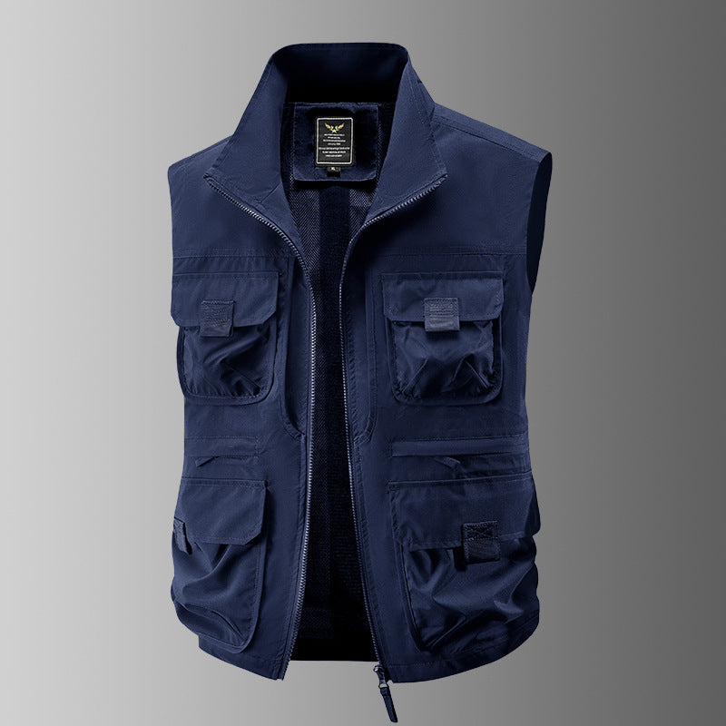 Men's tactical multifunctional vest with numerous multipurpose pockets, lightweight ripstop & mesh lining Chichicherry
