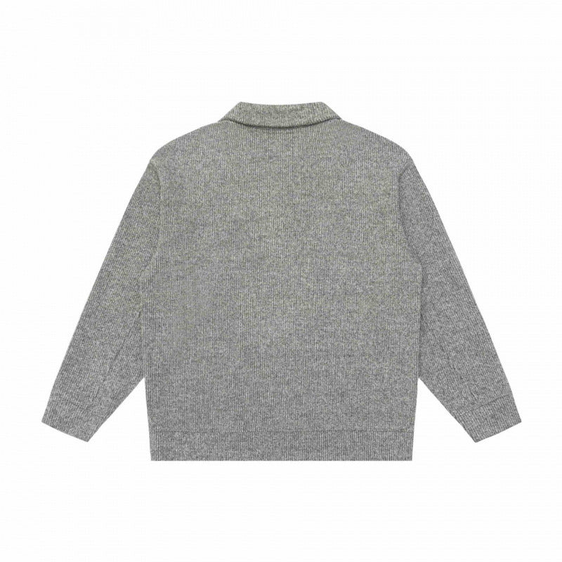 Men's chunky knit sweater with shawl collar and button placket Chichicherry