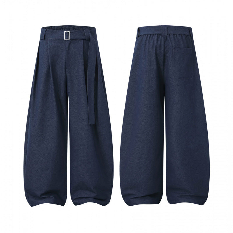 Ladies balloon pants with wide leg, high waistband and tie belt Chichicherry