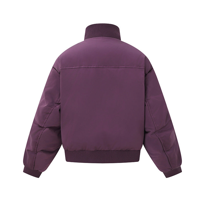 Women's short padded blouson jacket in boxy cut with high ribbed collar and prominent side pockets Chichicherry