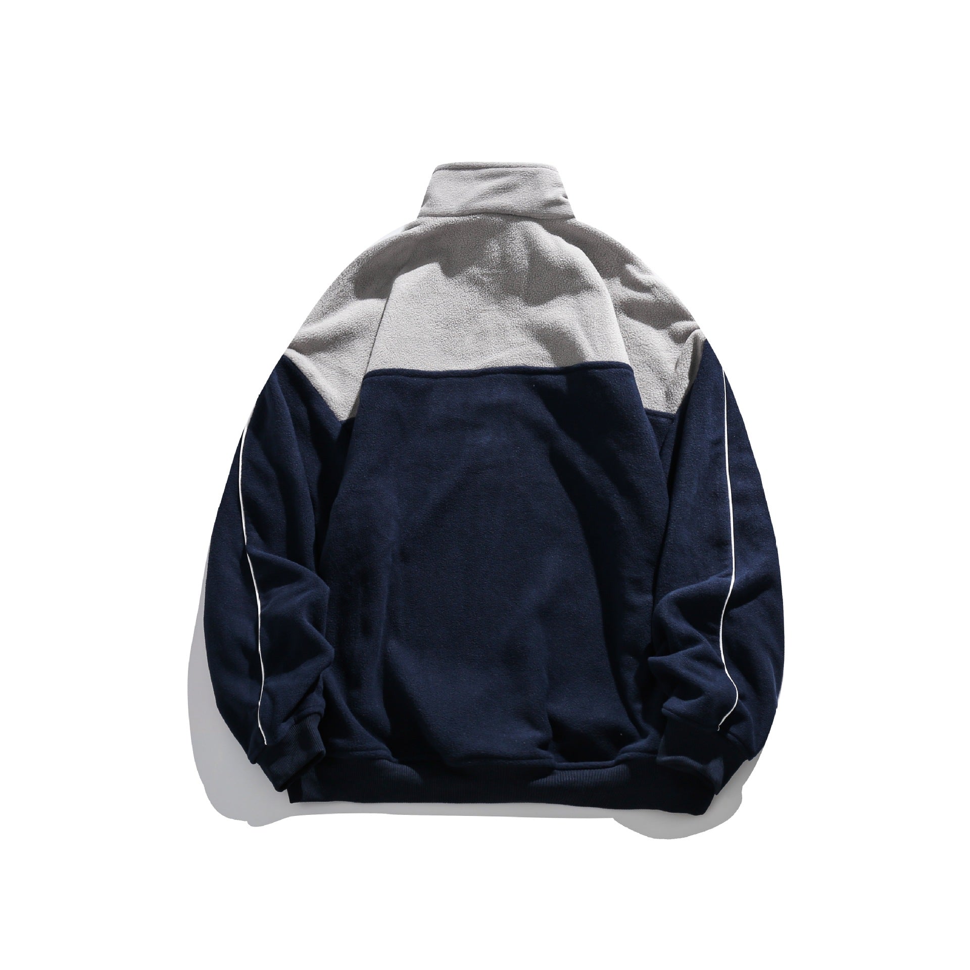 Unisex Fleece Half-Zip Pullover with High Collar, Raglan Sleeves and Contrast Panels Chichicherry