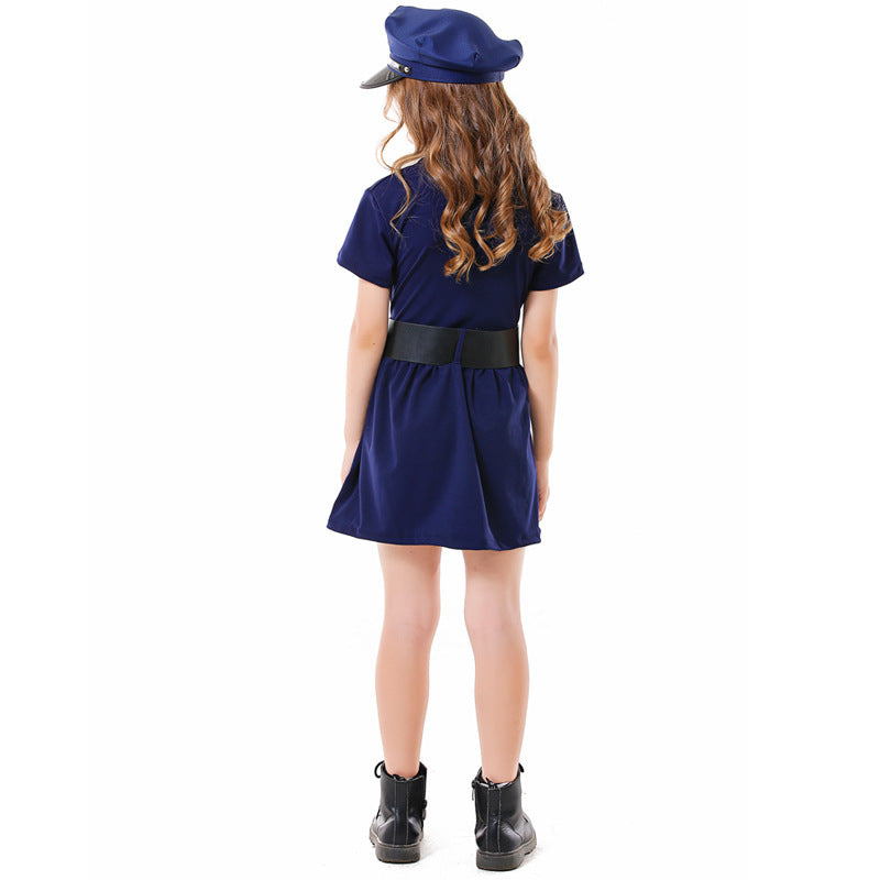 Girls Police Costume with Skirt and Stylish Accessories Chichicherry