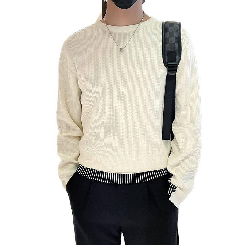 Herren Feinstrick-Pullover mit dezenter Rippenstruktur und kontrastiertem Saum Chichicherry