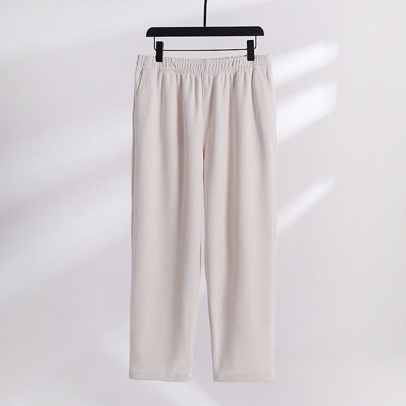 Women’s corduroy pants with elastic waistband, wide leg and side pockets Chichicherry