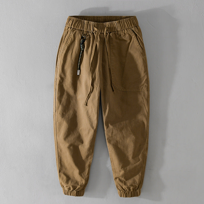 Men's Cargo Jogger Pants with Elastic Waistband and Cuffs Chichicherry